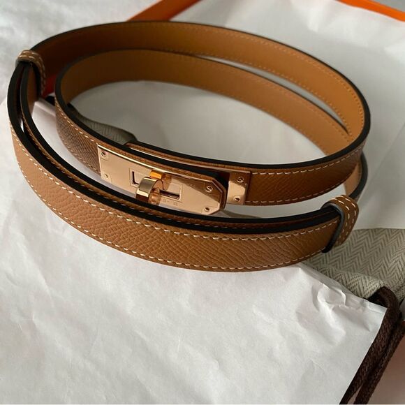 BRAND NEW 2024 HERMÈS KELLY BELT IN RGW AND GOLD